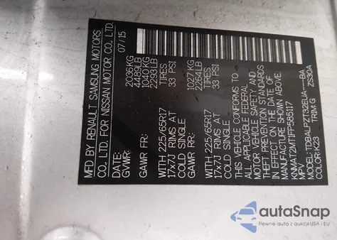 2015 Nissan Rogue S из США, поврежденный, VIN KNMAT2MT1FP585117